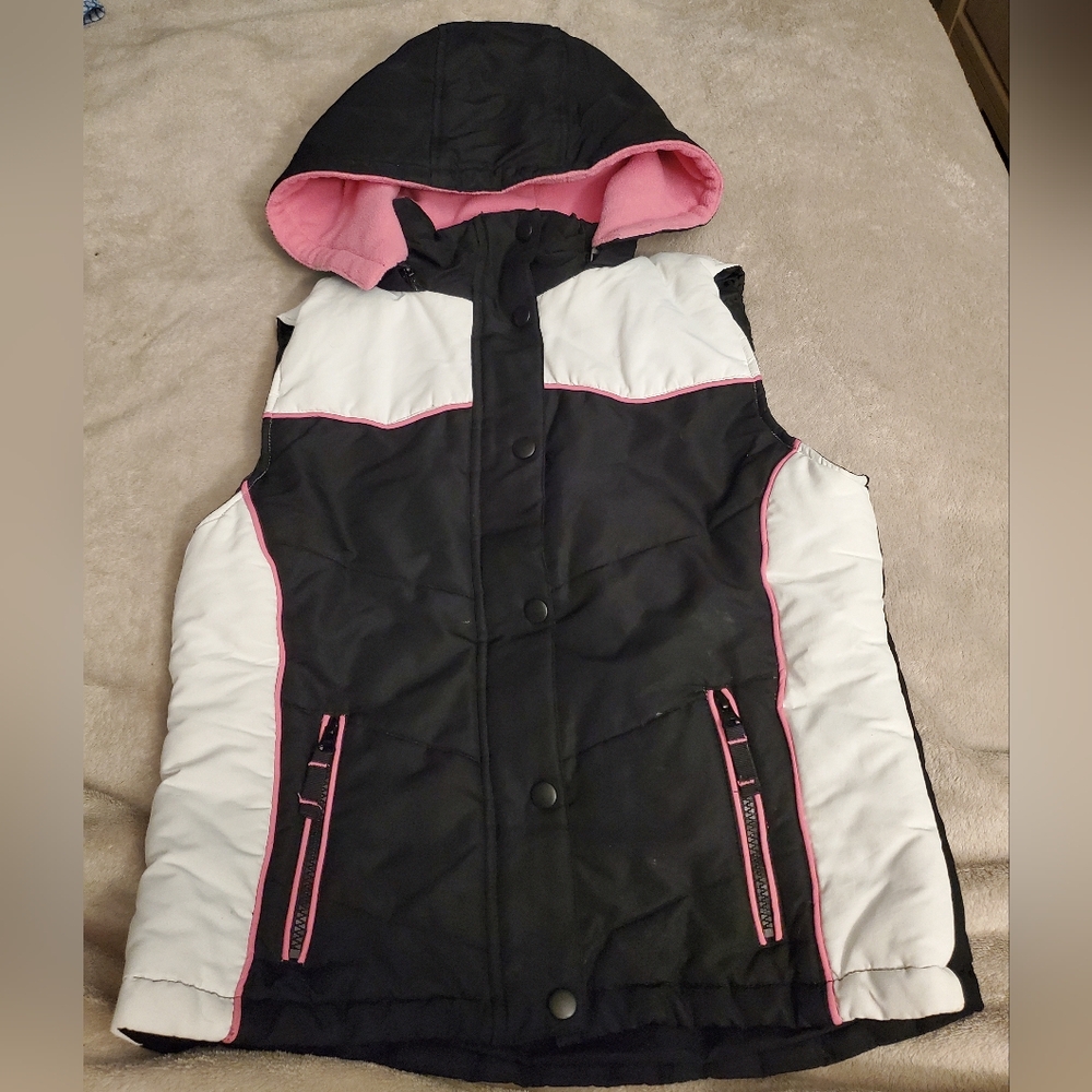 Big Chill Black and White Kids Jacket with Pink Accents